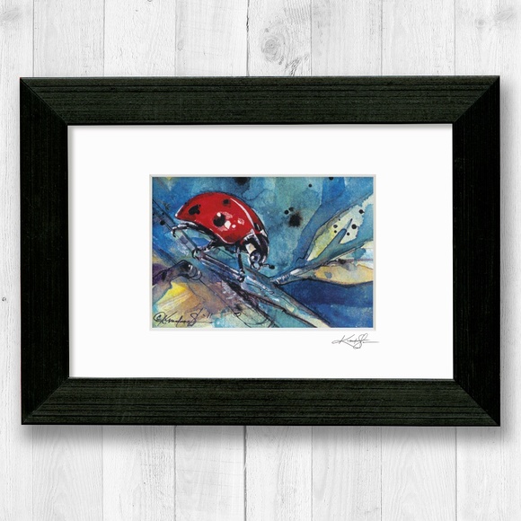 Ladybug Print in Mat from original painting by Kathy Morton Stanion - Ladybug 1 - Picture 1 of 5